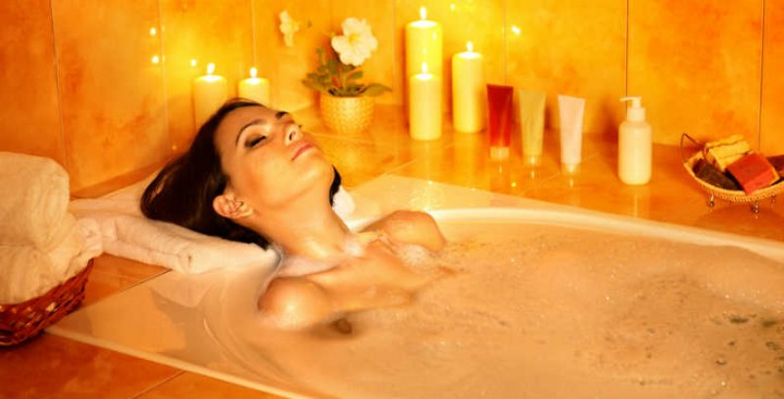 bubble bath woman