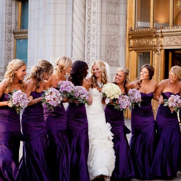 purple bridesmaids