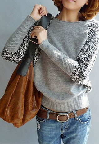 animal print sweater purse