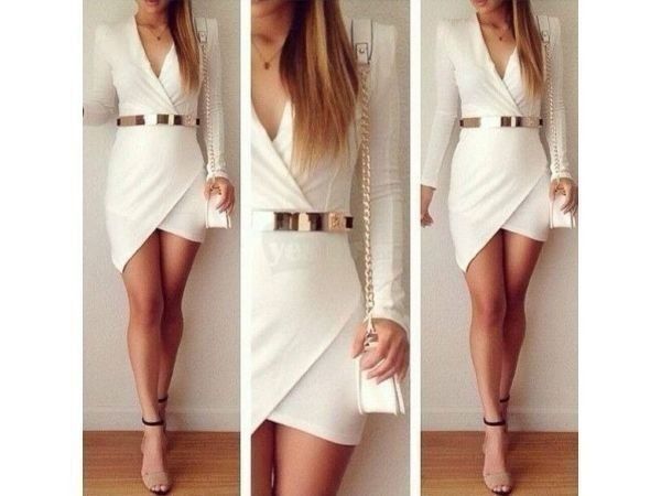 white dress gold belt