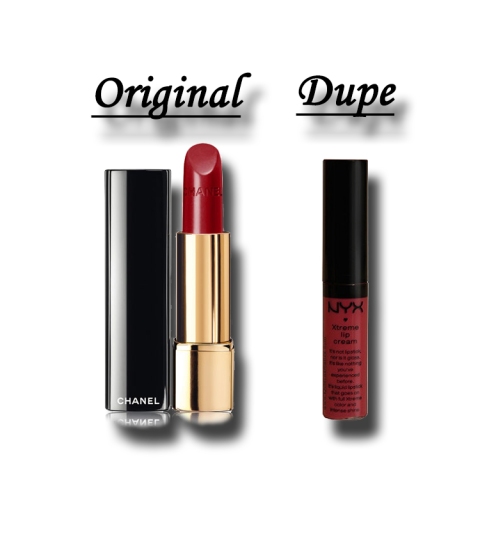 chanel rouge allure laque vs. nyx xtreme lip cream absolute red.jpg