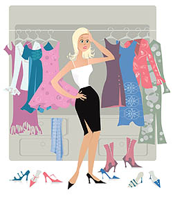 woman closet clothing